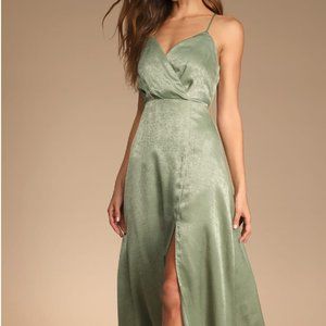 Constantine Dusty Sage Satin Maxi Dress